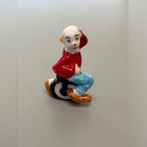 Miniature Porcelain Clown on Unicycle